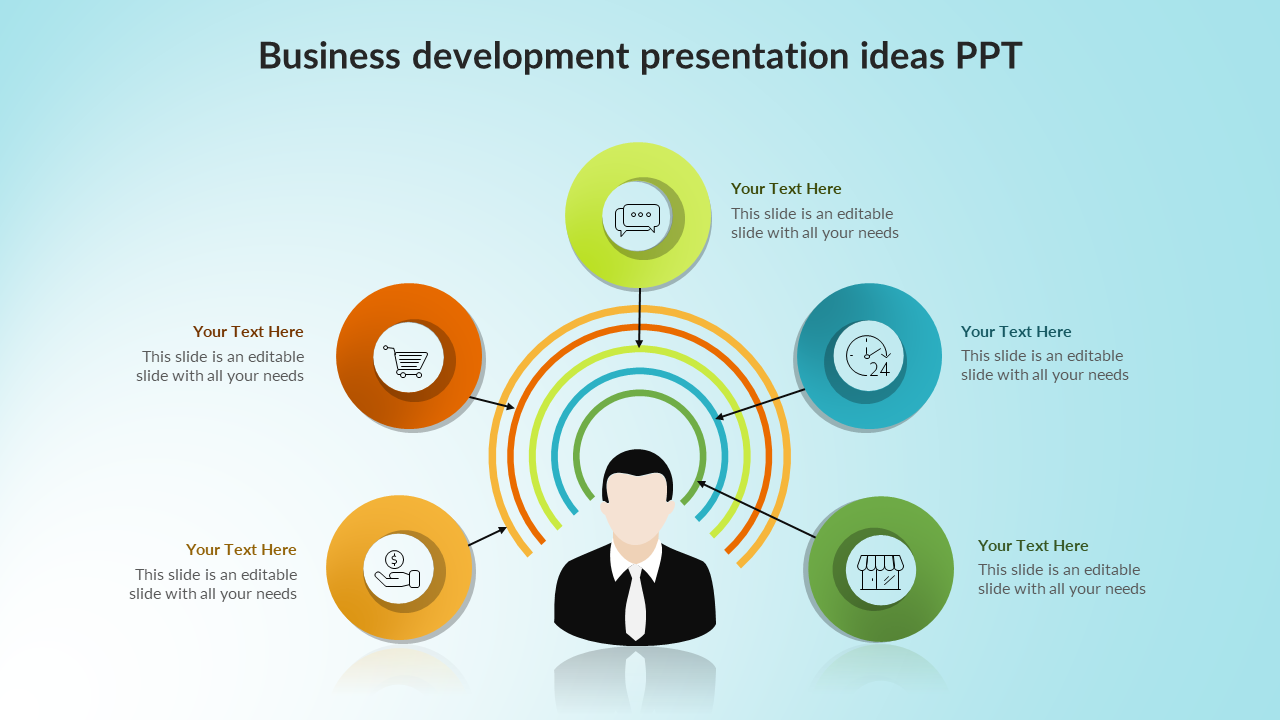 Free - Impressive Business Development Presentation Idea-Five Node